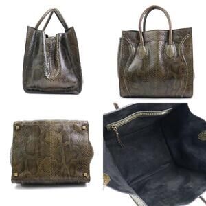 Celine Handbag Phantom Luggage Brown Python